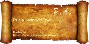 Puia Adriána névjegykártya